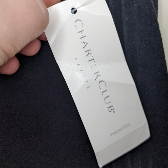 NWT Charter Club Petite Velour Black Pants, Size SP 🖤✨ - Picture 7 of 9